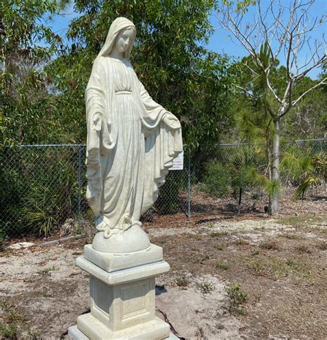Catholic Marble Outdoor Statue Of The Blessed Virgin Mary Religious