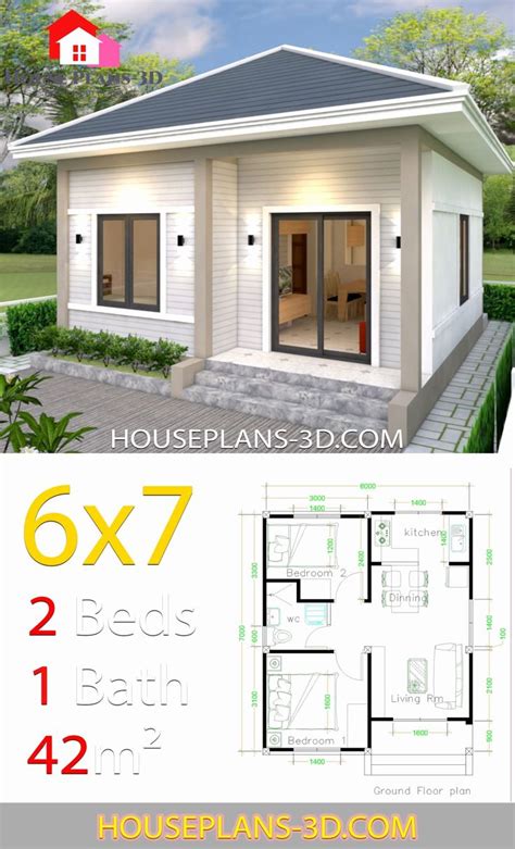 Two Bedroom House Design Pictures Unique Simple House Plans 6x7 With 2