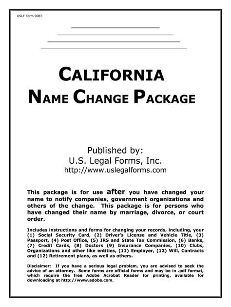 California Name Change Fill Online Printable Fillable Blank