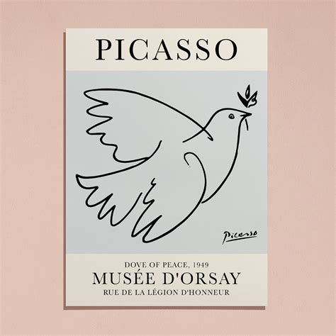 Pablo Picasso Dove Of Peace 1949 Line Art Print Museum Etsy Uk