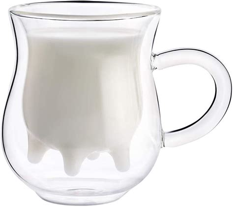 dsstyles double walled glass milk cup creative beautiful ts 3d double layer crystal glass