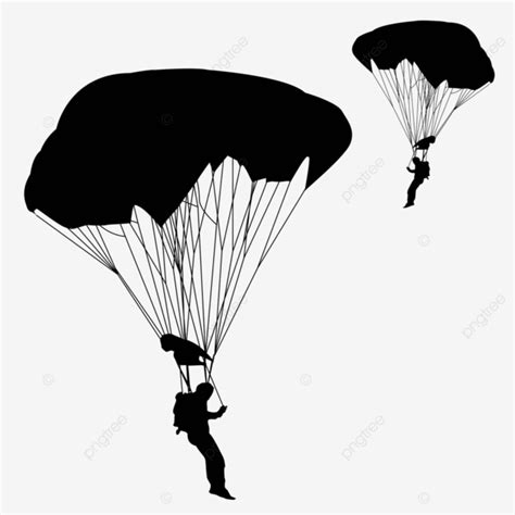 Jumper Black And White Silhouettes Vector Illustration Jump Gliding
