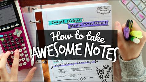 How To Take Awesome Notes Creative Note Taking Hacks Youtube