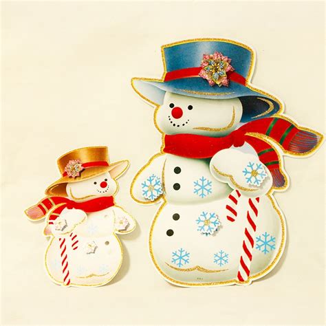 1pc Christmas Stickers Paper Snowman Shape Wall Sticker Bedroom