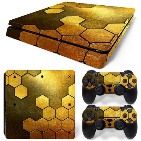 Steel Gold Ps4 Slim Console Skins Ps4 Slim Console Skins Consoleskins