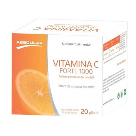 Vitamina C Forte Pulbere Pentru Solutie Buvabila Plicuri De La