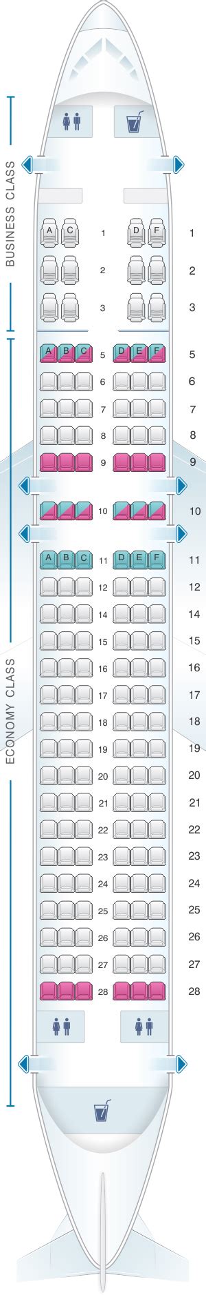 American Airbus A320 Seat Map