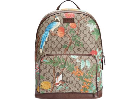 Gucci Tian Gg Supreme Backpack Monogram Gg Floral Pattern Beigeebony