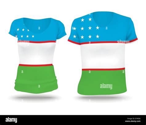 El Diseño De Camiseta De Bandera De Uzbekistán Ilustración Vectorial Imagen Vector De Stock