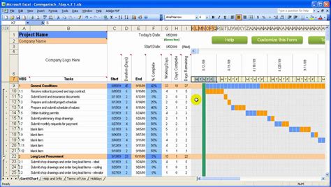 3 New Construction Schedules Using Excel Overview Youtube