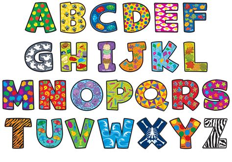 The Letters Are Colorful And Have Different Designs