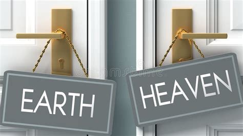 Heaven Or Earth As A Choice In Life Pictured As Words Earth Heaven