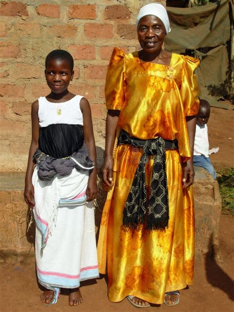 Elderly African Woman Grandmother In Traditional Ugandan Dress Uganda