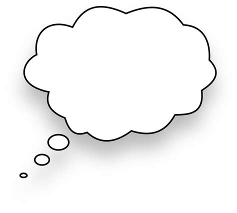 Speech Balloon Thought Download Line Art Bubble - Thought Bubble 3d Png png image
