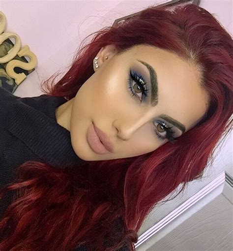 That Perfect Amount Of Glow With Burgundy Hair Makeupbysooni