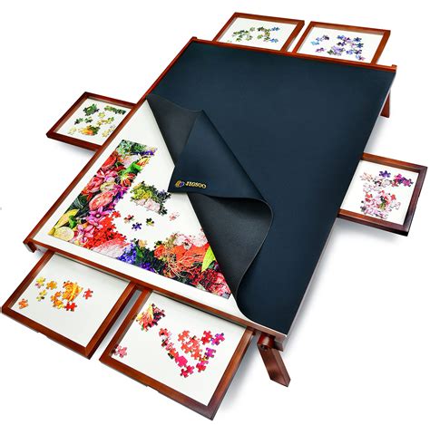Jigsoo 1500 Piece Puzzle Board Wooden Jigsaw Puzzle Table And Saver