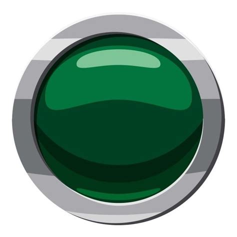 Green Button Vector Hd Images Green Button Icon Cartoon Style Button
