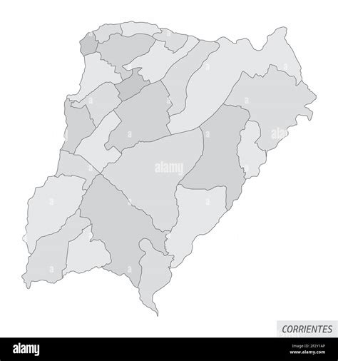 Mapa En Escala De Grises De La Provincia De Corrientes Imagen Vector De