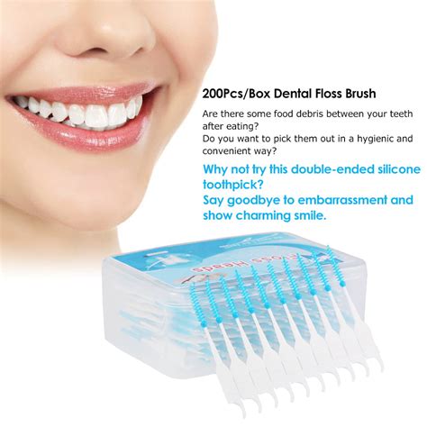 200pcsbox Dental Floss Interdental Brush Teeth Stick Toothpick Soft
