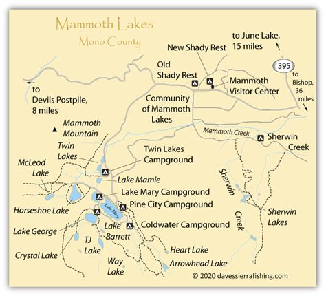 Mammoth Lakes Fishing Map Eastern Sierra Fishing Maps