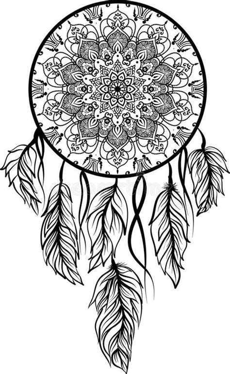Discover Dream Catcher With Falling Feathers Drawing Easy To Draw