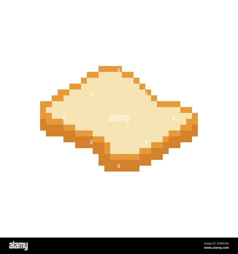 Sliced Bread Pixel Art Pixelated Food Rooty 8 Bit Vector Illustration