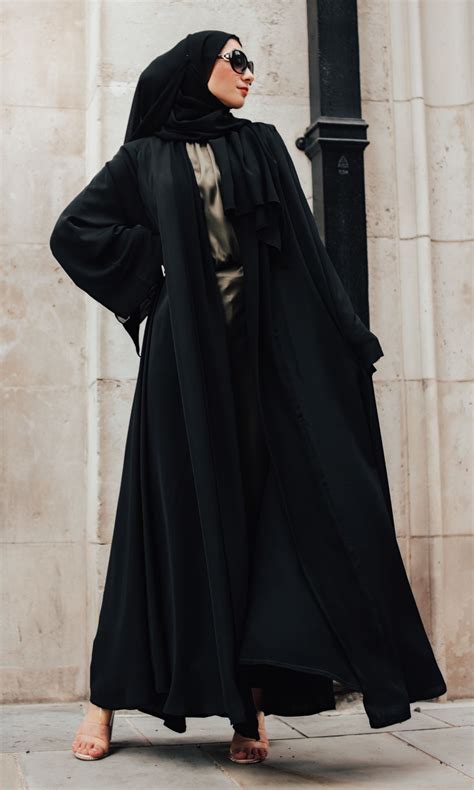 Amani Luxury Black Chiffon Open Abaya