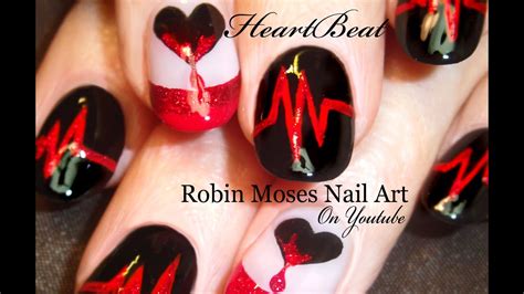 Valentine Nails Dripping Hearts Nail Art Design Tutorial Youtube