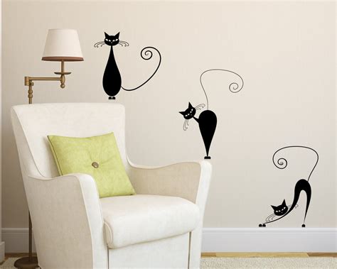 Vinyl Wall Decal 3 Cute Cats Wall Decals