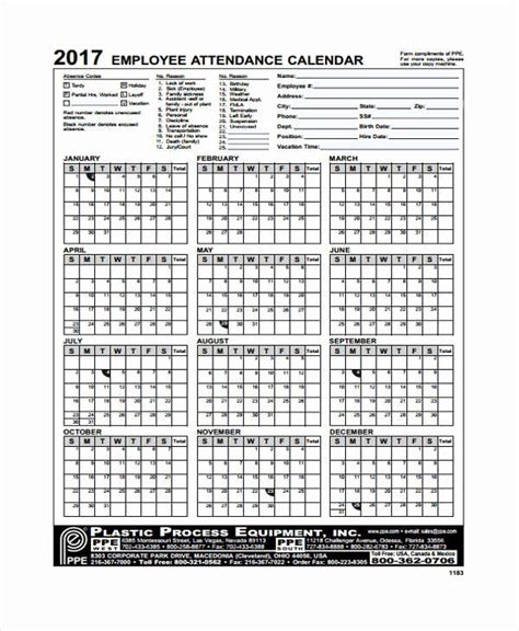 Free Printable Employee Schedule Lovely 7 Attendance Calendar Templates