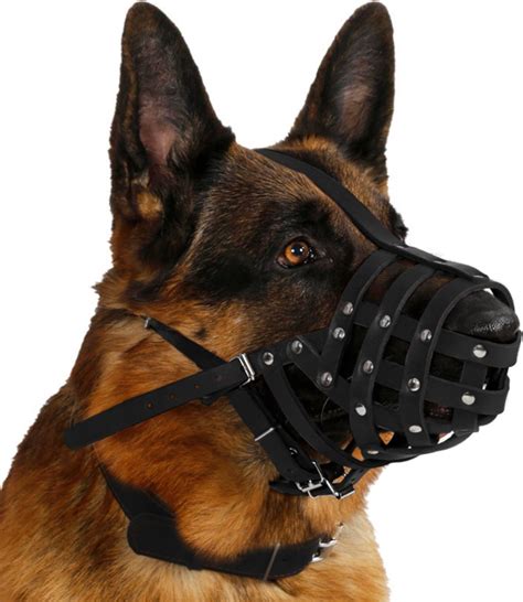 Collardirect Leather German Shepherd And Doberman Dog Muzzle Black