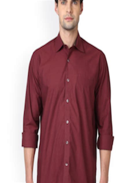 Buy Colorplus Men Maroon Regular Fit Solid Casual Shirt Shirts For