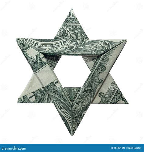Money Origami Jewish Star Of David Folded With Real One Dollar Bill