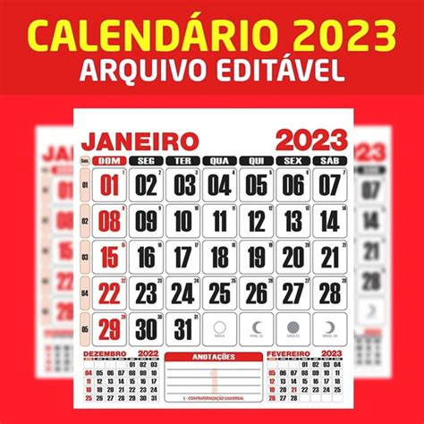 Calendario 2023 Para Imprimir Pdf Gratis Por Meses En Portugues