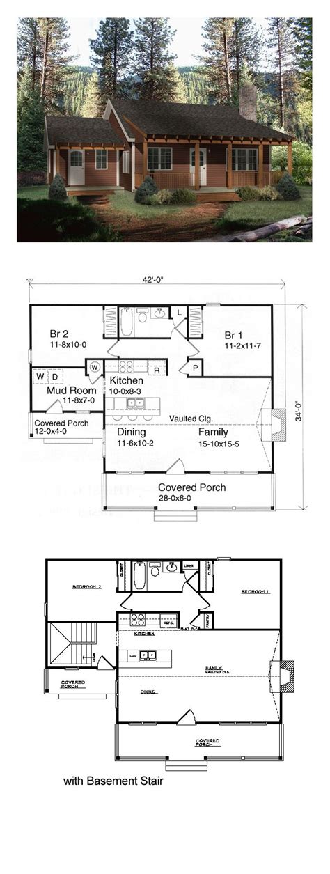 Country Style House Plan 49151 With 2 Bed 1 Bath Country Style House