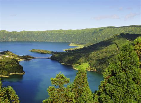 Portugal Mountains Lake Scenery Azores Nature Wallpapers Hd
