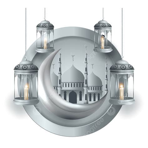 Islamic Ramadan Kareem 3d Lamp Mosque And Moon Vector Png Design
