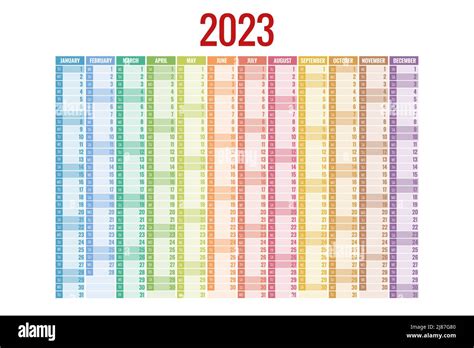 Calendario 2023 En Formato Excel Xls Descarga Gratis Para Todos Diseño De Plantilla Pared Una