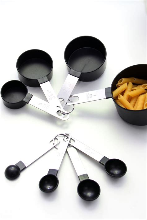 Stainless Steelblack 8 Piece Measuring Cup And Spoon Set Measuring