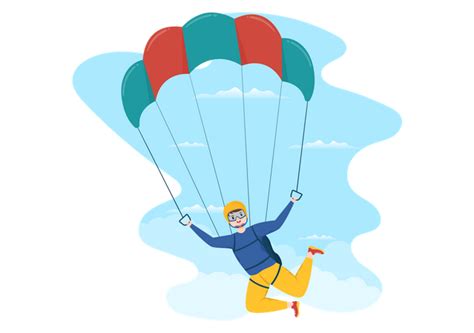 Best Boy Doing Sky Diving Illustration Download In Png And Vector Format