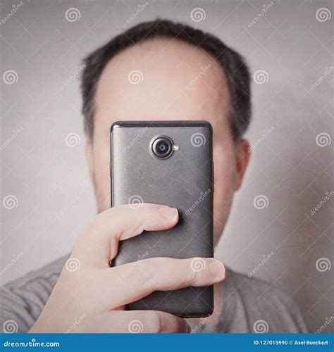 Man Taking Picture With Smart Phone Stock Photo Image Of Portrait
