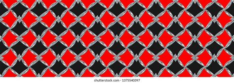 Harlequin Patterns Golden Grid Pattern Red Stock Vector Royalty Free