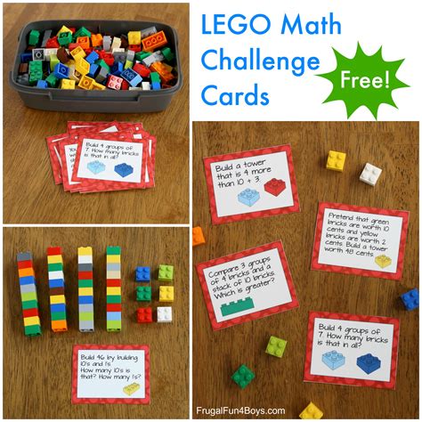 Lego Math Printable Challenge Cards Frugal Fun For Boys And Girls