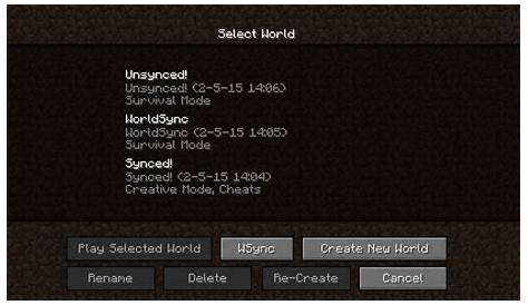 World Sync 1.0 ~ Play your worlds everywhere - Minecraft Mods - Mapping