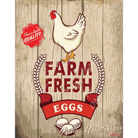 Farm Fresh Eggs Vintage Food Metal Tin Sign Poster