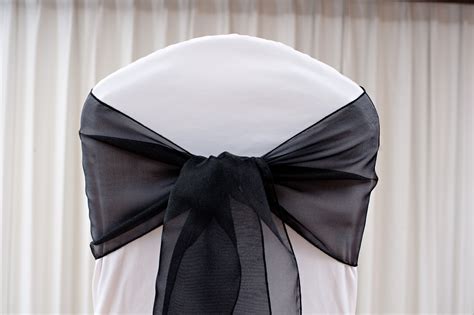 Enhance your chair covers with stylish & colourful cheap satin chair sashes wholesale. Black Organza Sash | Organza, Sash, Chair covers