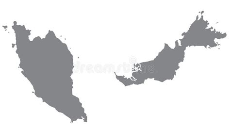 Malaysia Map With Gray Tone On White Backgroundillustrationtextured