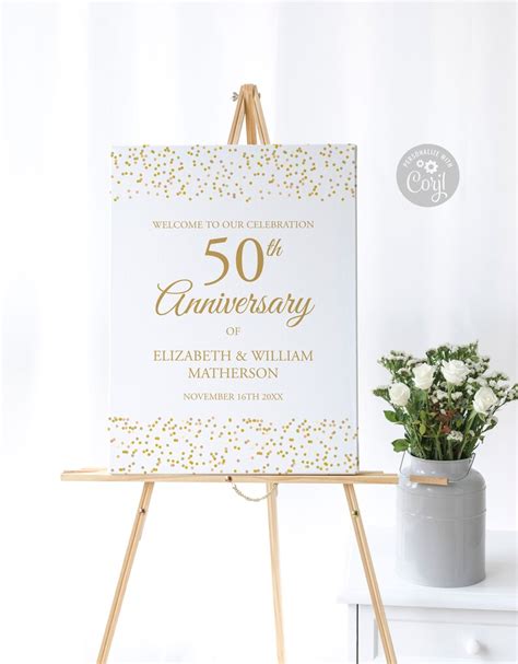 50th Anniversary Welcome Sign Template Instant Download Etsy