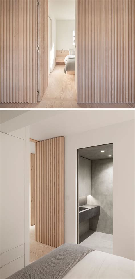 Interior Design Ideas This Wood Batten Wall Provides A Hiding Place