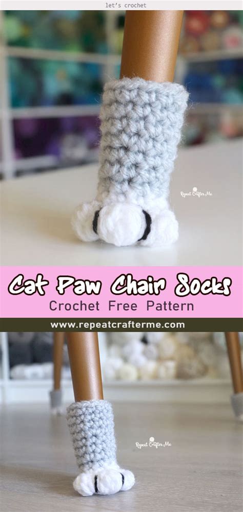Order 5+ sets and get extra 50% off! Crochet Cat Paw Chair Socks Free Pattern